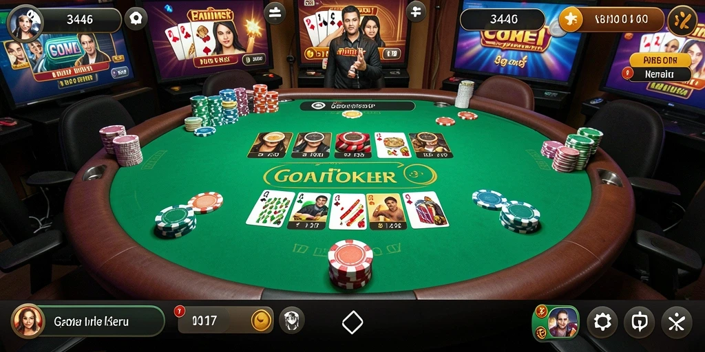 Screenshot menunjukkan pemain yang menikmati permainan Poker di 3446.
