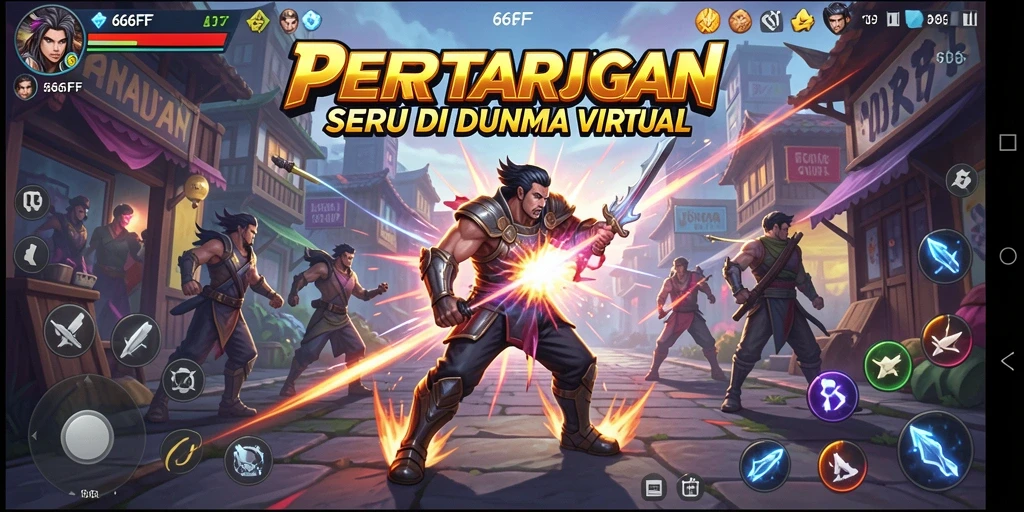 Gameplay seru 666FF dalam pertarungan action memukau.