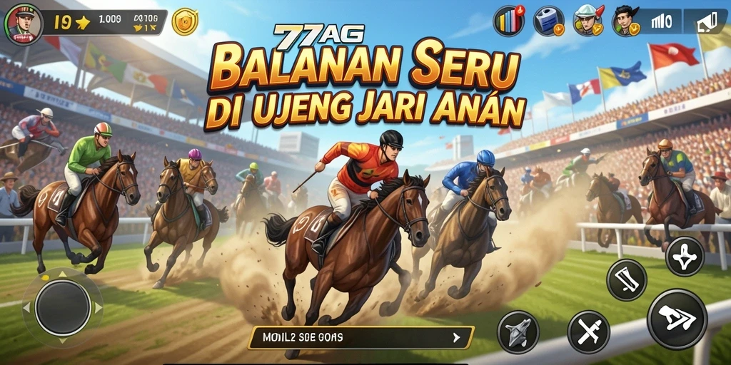 Menggambarkan aksi balapan yang menegangkan dalam 77AG.