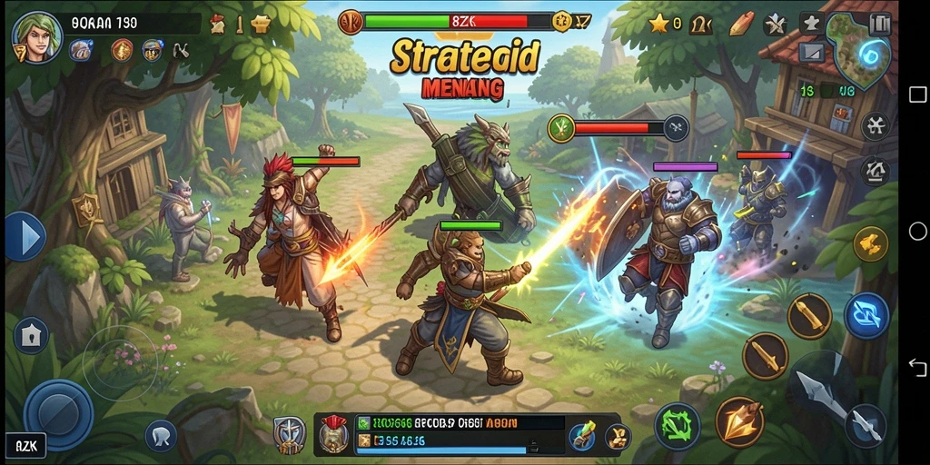 Tangkapan layar utama dari 8ZK menampilkan pertempuran strategis yang mendebarkan.