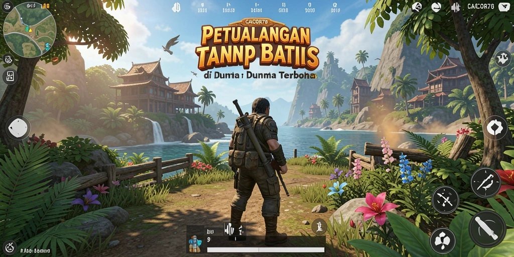 Screenshot gameplay menampilkan dunia terbuka yang menakjubkan di CACOR78.