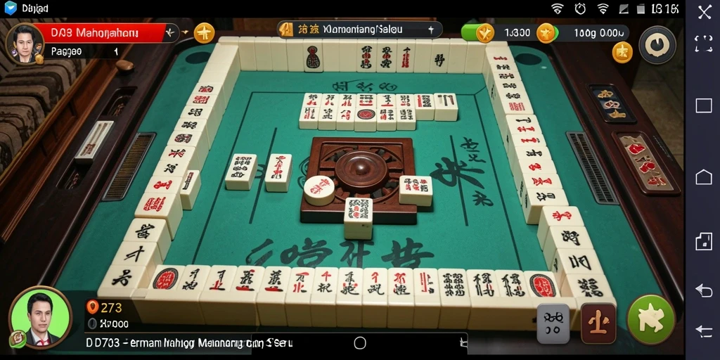 Tampilan gameplay seru dari D73 dengan ubin Mahjong yang menantang.