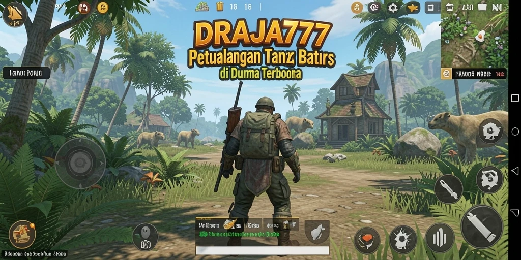 Screenshot gameplay DRAJA777 yang menunjukkan dunia terbuka yang luas dan eksploratif.