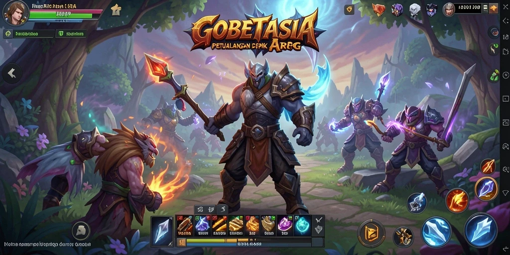 Tangkapan layar GOBETASIA menampilkan pertarungan epik dalam dunia ARPG.