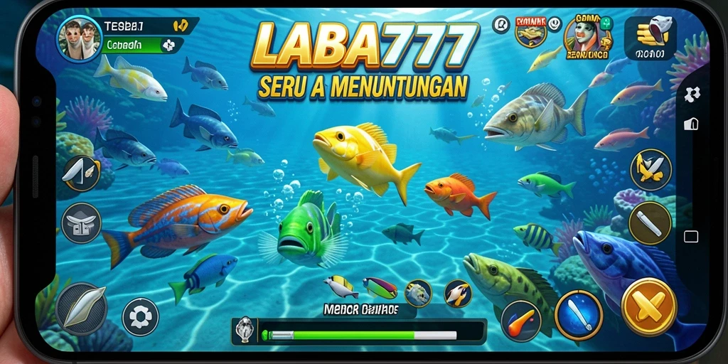 Tangkapan layar yang menampilkan aksi seru dalam game Tembak Ikan.