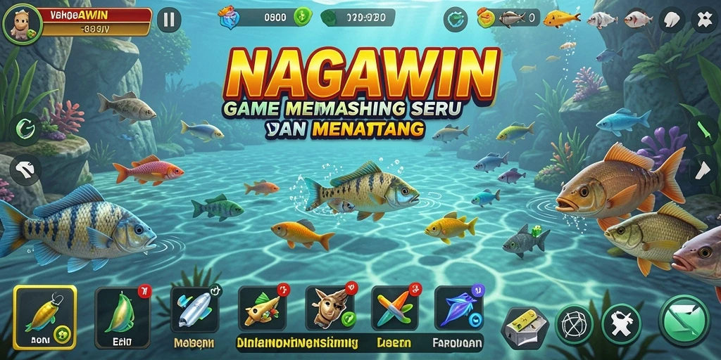 Gameplay menarik NAGAWIN dengan berbagai lokasi memancing yang menakjubkan.