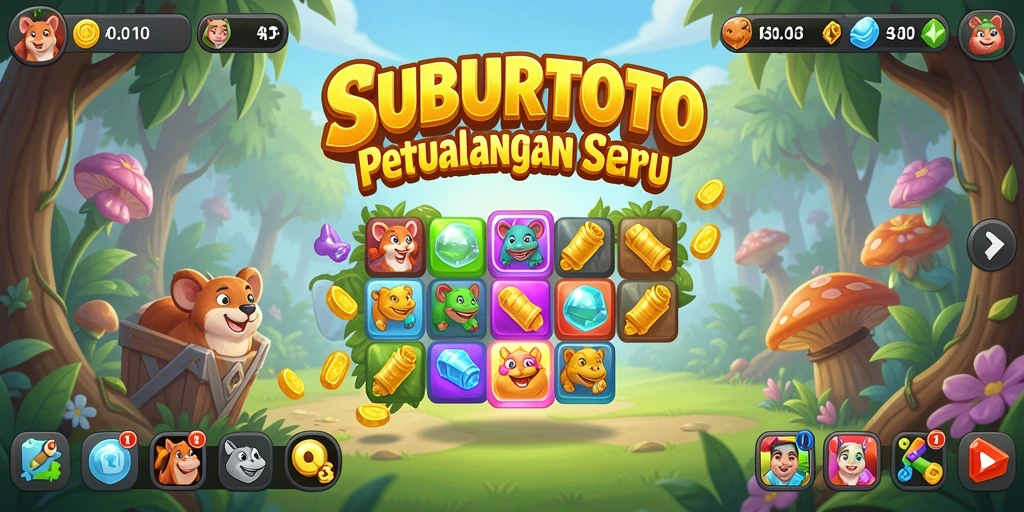 Tampilan gameplay seru SUBURTOTO dengan tantangan Match-3.