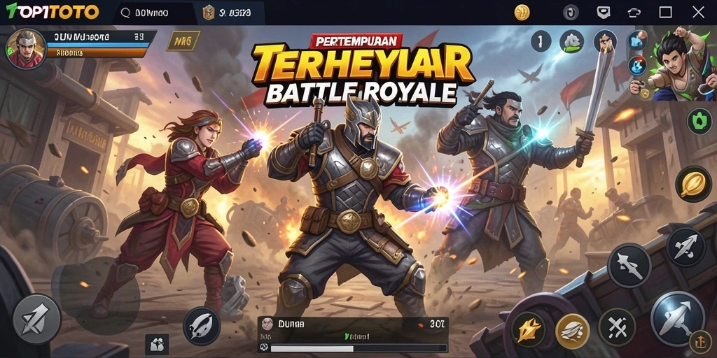 Screenshot gameplay menampilkan aksi pertempuran seru dalam TOP1TOTO.